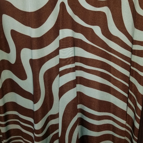 π₯³HPπ₯³Valentino Green & Brown 100% Silk Chevron Dress - Picture 7 of 15